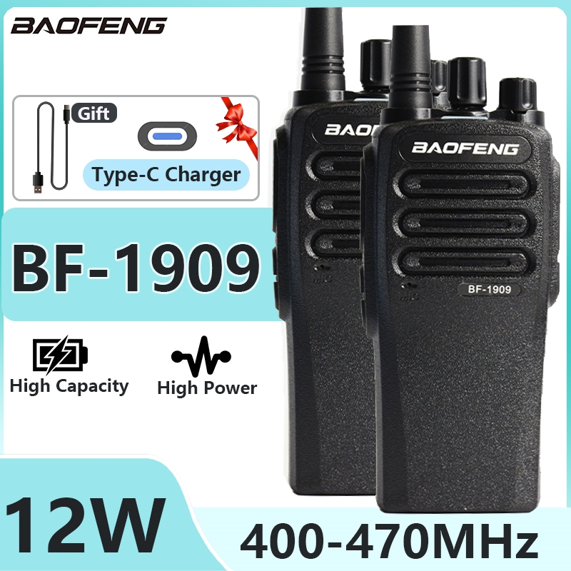 1/2 個 BaoFeng BF 1909 12 ワットハイパワートランシーバー長距離 UHF 双方向ラジオタイプ C 充電送信機アップグレード UV 5R UV 82