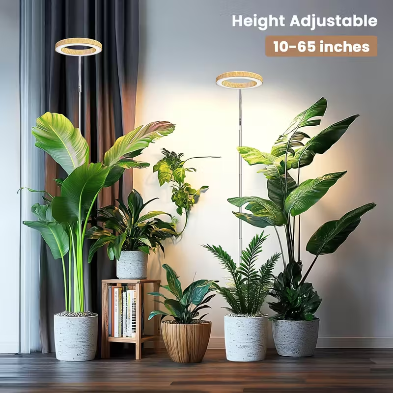 LED植物育成ライト 72個のLED、フルスペクトル、高さ調節可能、大型屋内植物用、自動タイマー