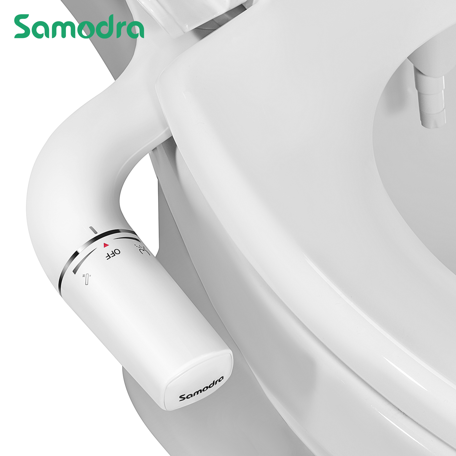 SAMODRA ビデアタッチメント ウルトラスリム便座アタッチメント デュアルノズルビデ 水圧調整可能 非電動お尻スプレー