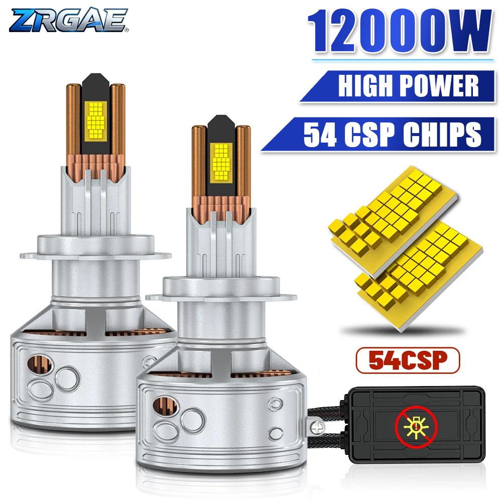 12000 ワット H7 LED ヘッドライトハイパワー Canbus H1 H4 H8 H9 H11 9005 9006 HB3 HB4 12800000LM 32 銅管車ターボフォグランプ 6000 K