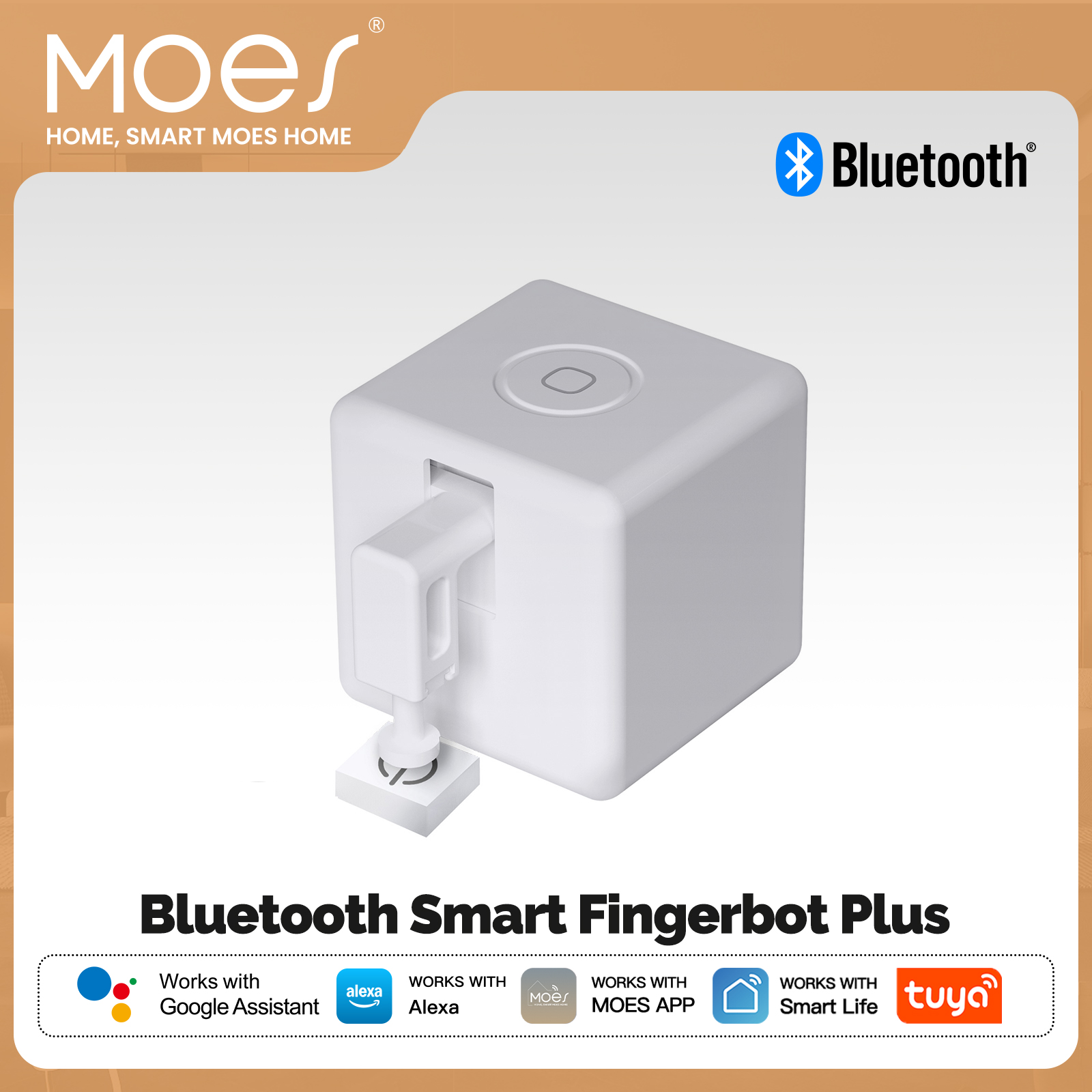 MOES Tuya スマート Bluetooth フィンガーボット スイッチ ボタン プッシャー スマート ライフ アプリ Alexa、Google アシスタント経由の音声制御