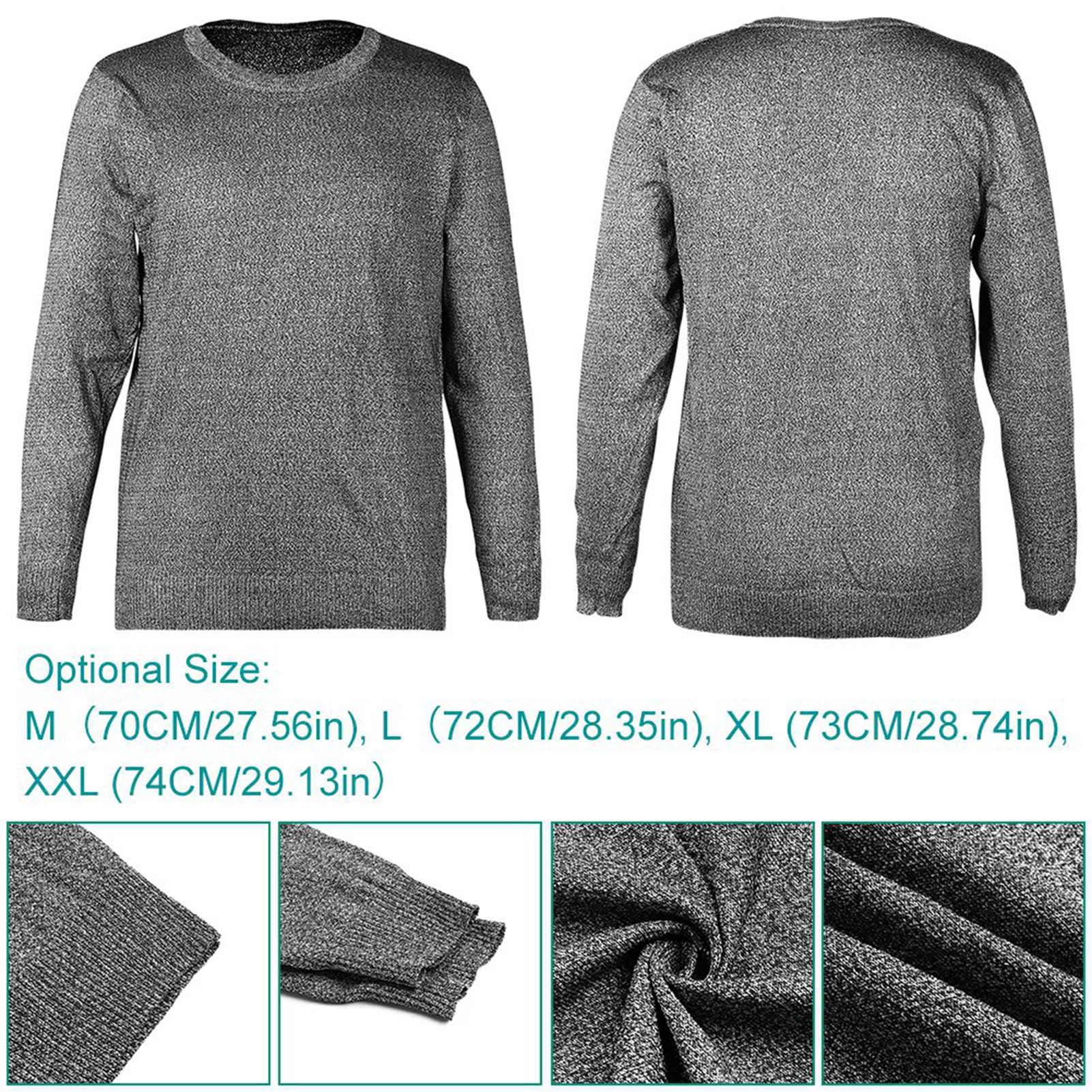 耐切創アンチスラッシュ服レベル5保護具ラウンドネック長袖耐切創シャツラウンドネック長袖