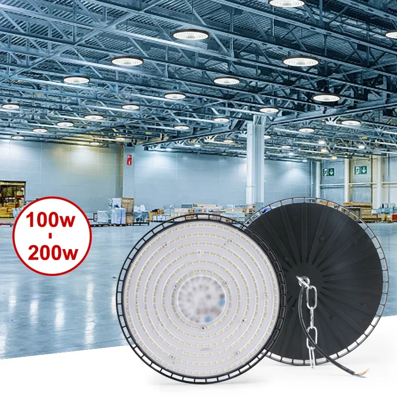 最新の 100/150/200 ワット 220V 高ベイライト UFO LED ウォーム/ホワイトライト倉庫ガレージライト超高輝度工業用照明ホット
