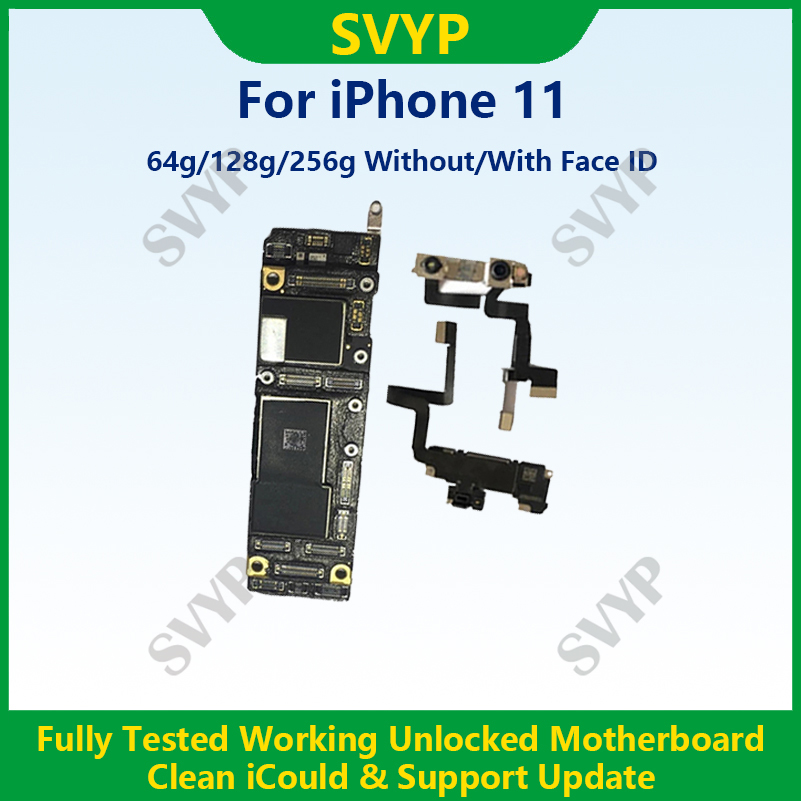 100% 作業 iPhone 11 顔 ID メインボード完全にテスト済みロック解除ロジックボード iCloud サポートなしアップデートマザーボード高速配送