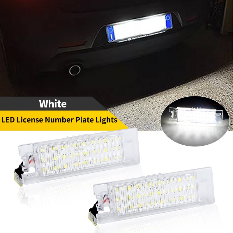 2 個フィアットグランデプント Evo ヴァン Pratico Brava Bravo チンクエチェント Croma Doblo Linea Marea ホワイト Led ライセンスナンバープレートライト