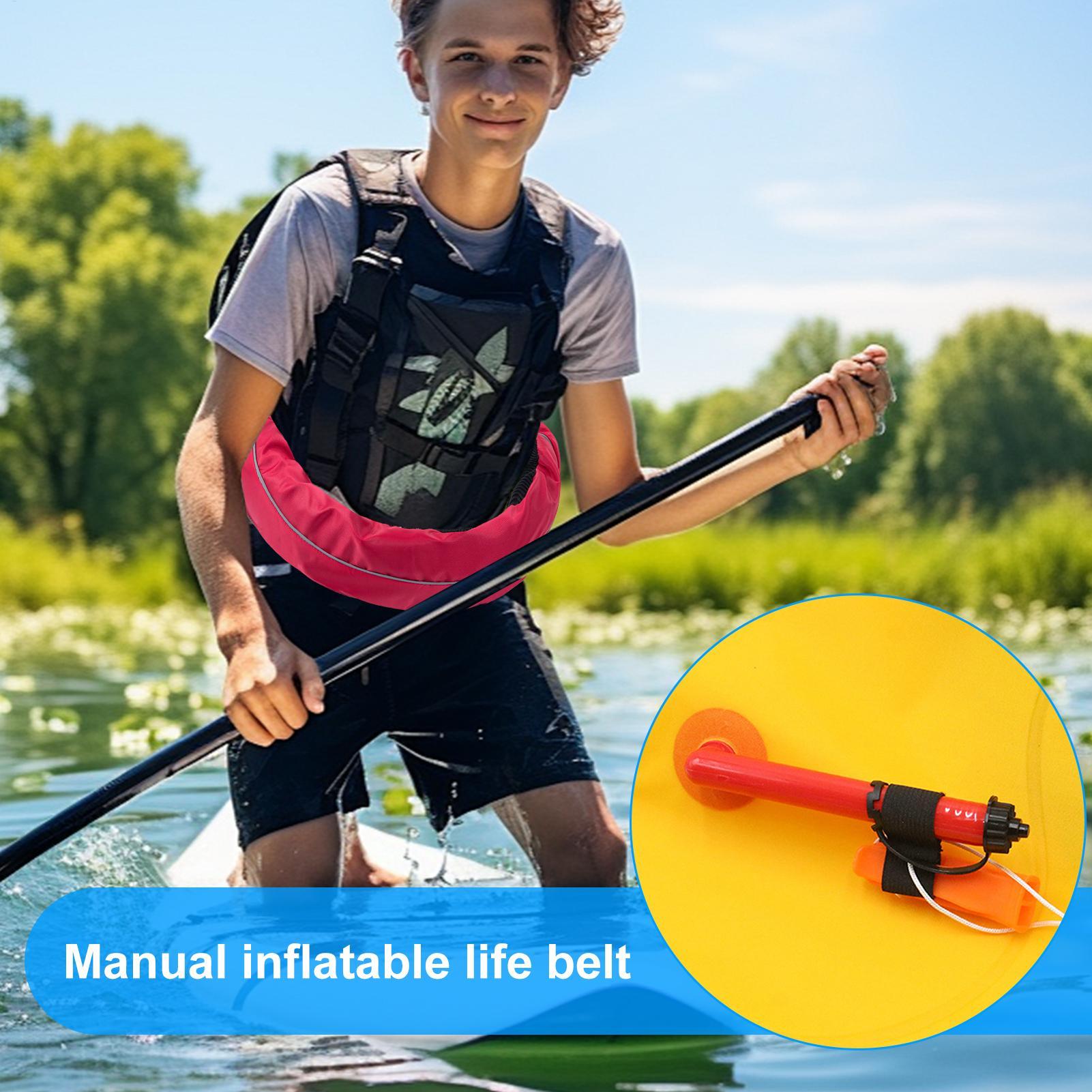 ウエスト救命ベルト手動膨張ウエストベルト再利用可能な防水安全アクセサリー釣りサーフィンシュノーケリング