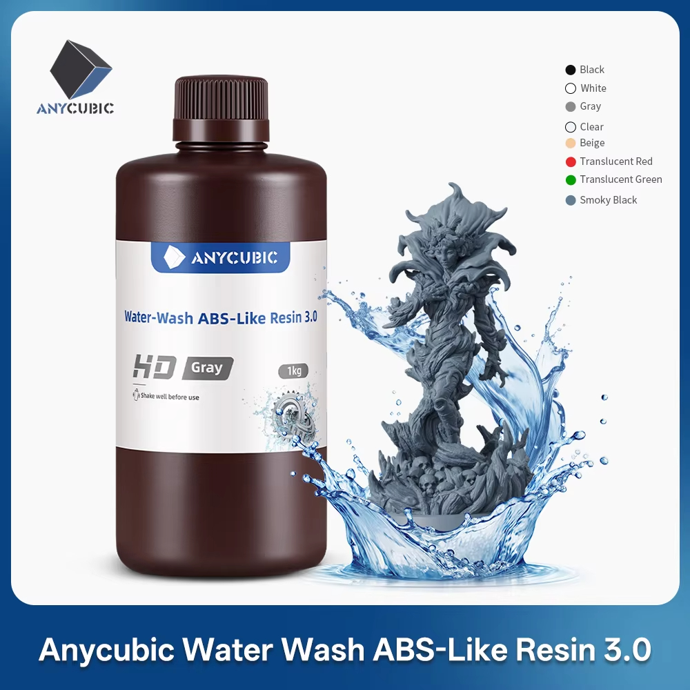 ANYCUBIC 水洗える ABS 様樹脂 LCD 3D プリンタ用バランスの取れたタフネス低収縮率フォトポリマー 3D 印刷マテリア