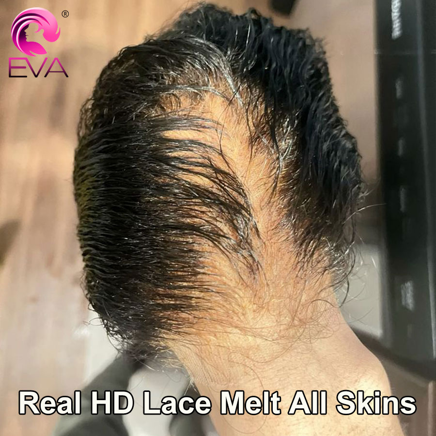 Eva ヘア超薄型 HD レースメルトスキン 13x4/13x6 HD レース正面のみ人毛事前摘み取られたナチュラルヘアライン HD レース閉鎖