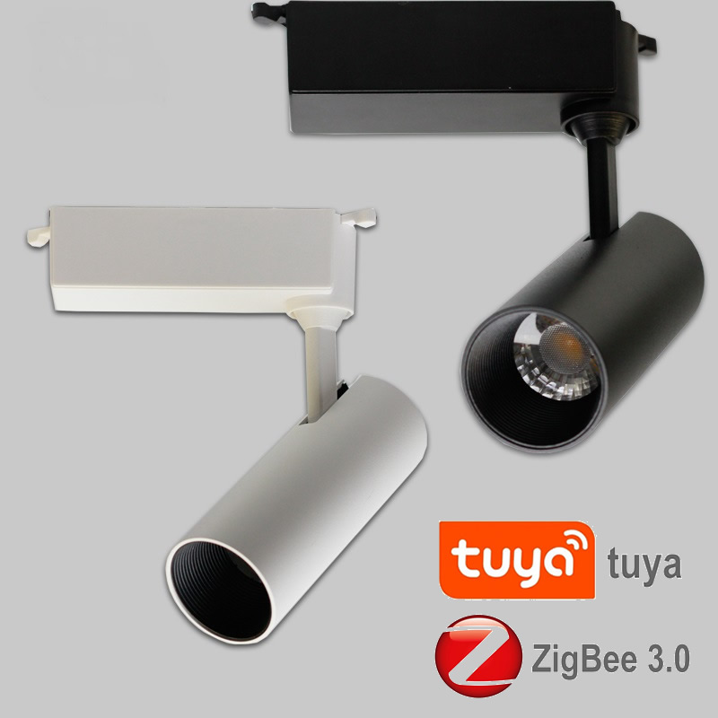 Zigbee Led トラックライト調光可能な Tuya スマートホームレールスポット Led スポットライト Alexa アシスタント商業壁ランプ衣類照明