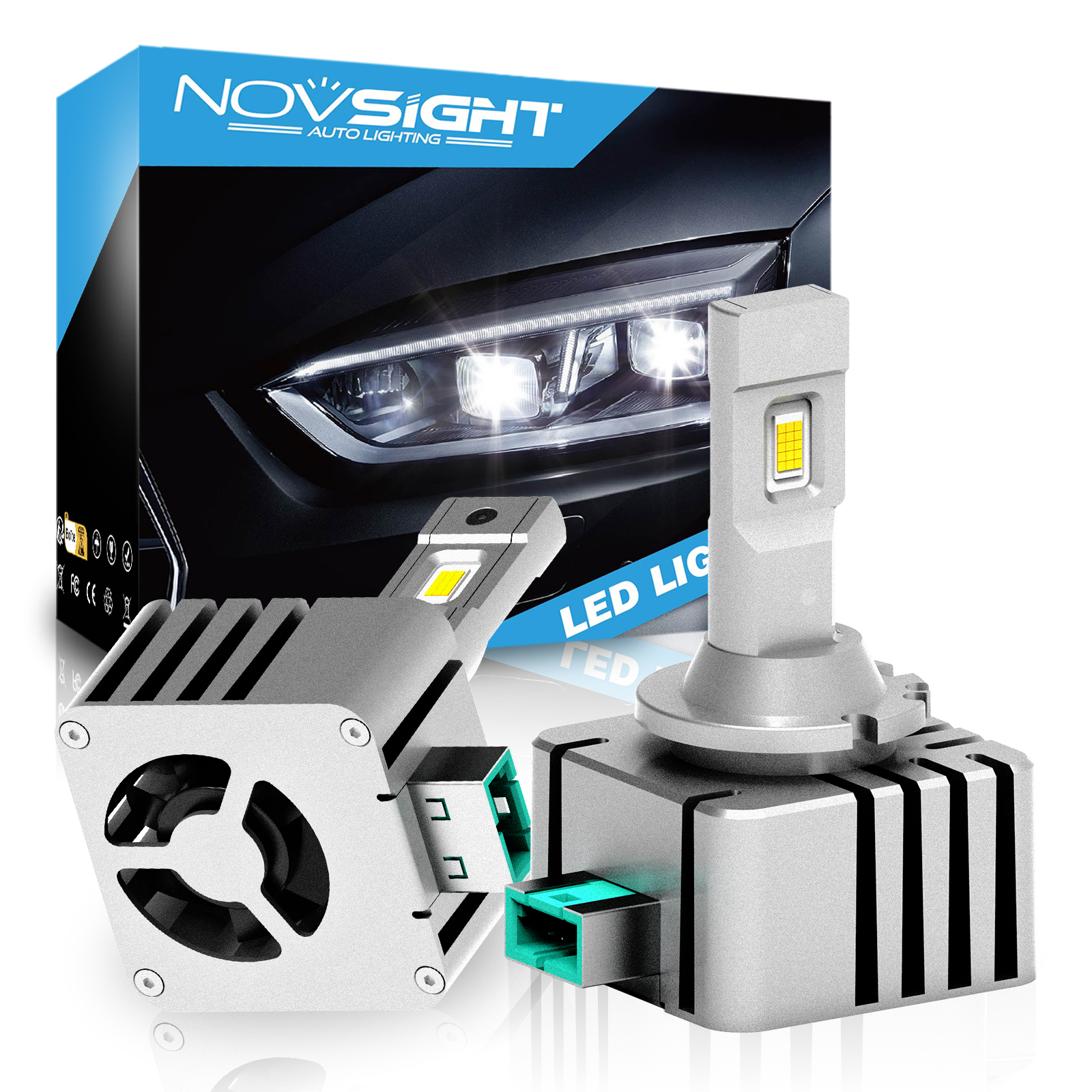 NOVSIGHT D3S LED ヘッドライト D1S D2S D4S 70 ワット 20000LM 超高輝度車のヘッドライト電球 6500 K ホワイトプラグアンドプレイ自動ヘッドランプ