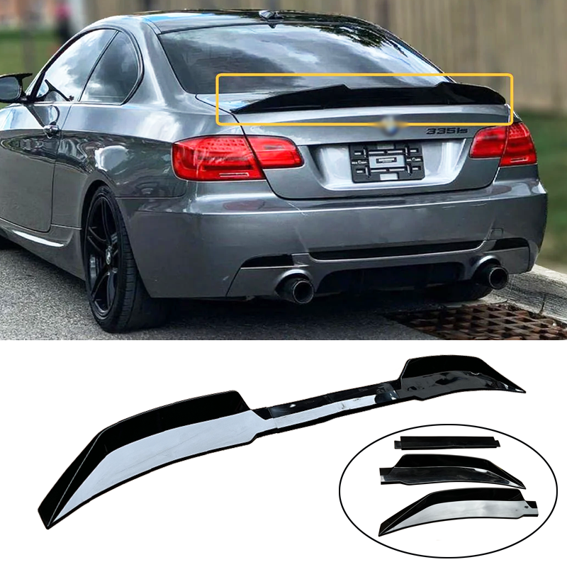 Bmw アクセサリー 3 セリエ/M3 クーペ E92 3 個車ダックテールリアウイングスポイラーグロスブラックラバーユニバーサル 121 センチメートル