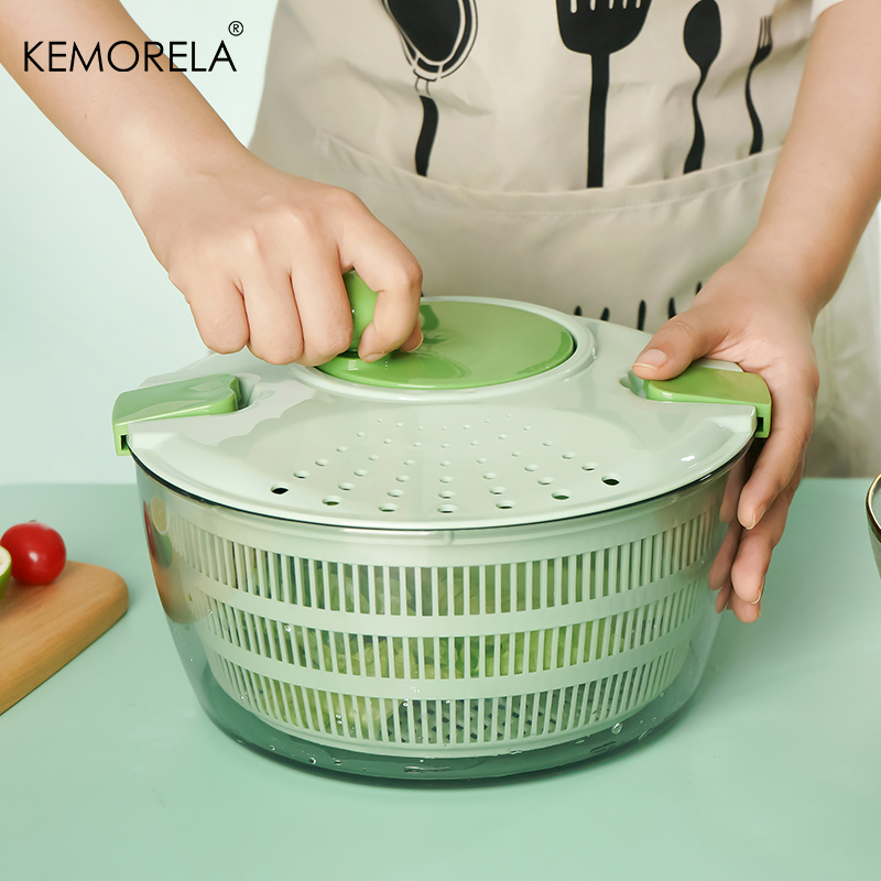 KEMORELA 野菜サラダスピナーレタス野菜脱水機野菜洗濯機水切りクリスパーストレーナー洗浄乾燥葉物用