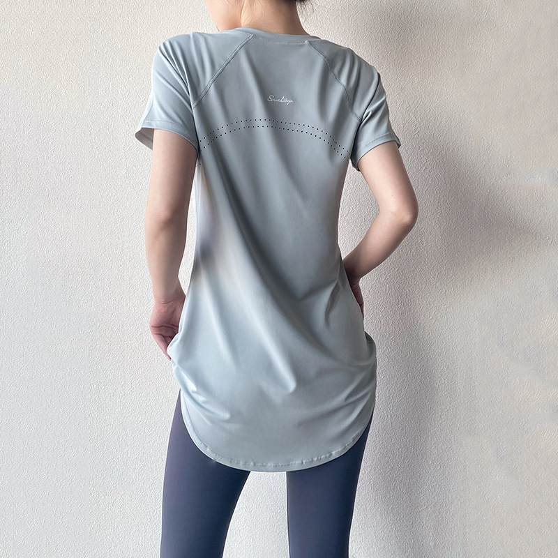Sportswear Woman Gym 2026 Yoga Clothes Women T-Shirt Short Sleeve Quick Dry Fitness Top Breathable Slim Butt Cover Running Shirt