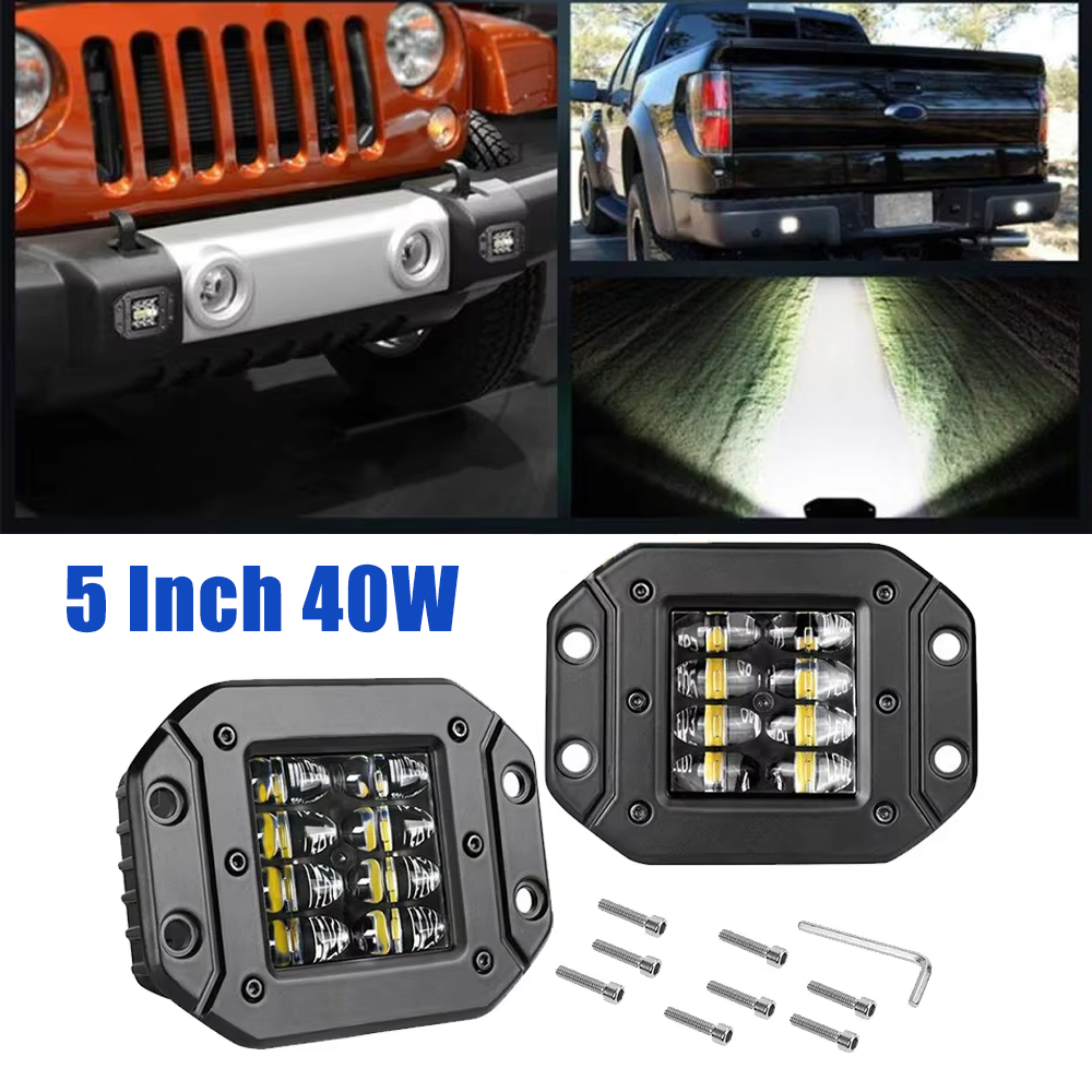 5 ' 40 ワットフラッシュマウント LED ワークライトトラック Atv トラクターボート自動オフロード 4 × 4 1​​2 V 24 V スポットライト LED ライトバー車の運転ランプ