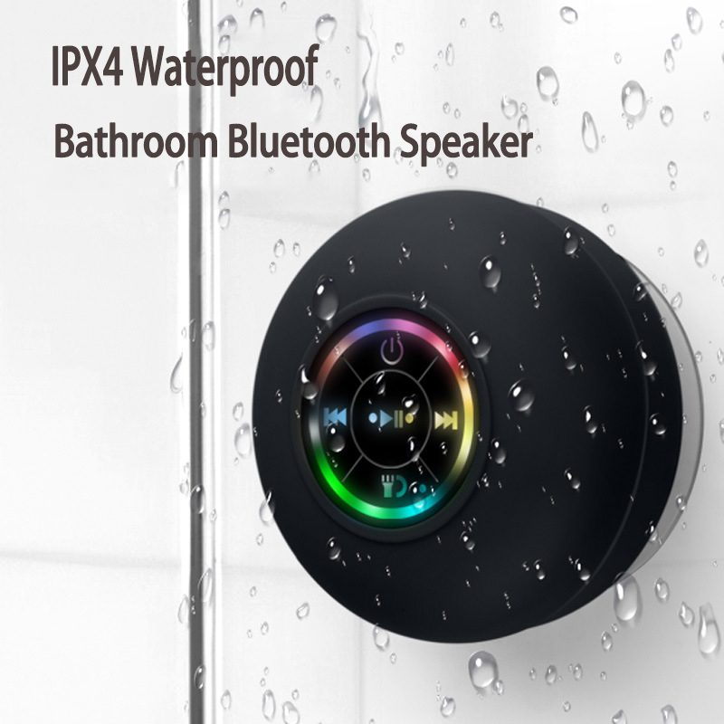 ミニ Bluetooth スピーカー防水浴室オーディオワイヤレスシャワースピーカー RGB ライト電話サウンドバーハンズフリー車のスピーカー