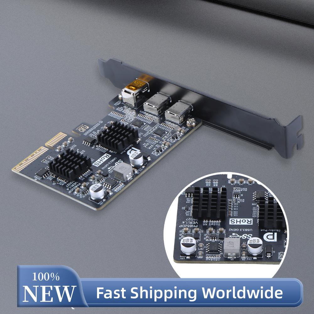 PCI-E X4 X8 X16 - Type-C拡張カード 10Gbps PCIe - USB 3.2 Gen2 DPビデオ出力アダプタカード（デスクトップPCドッキングステーション用）