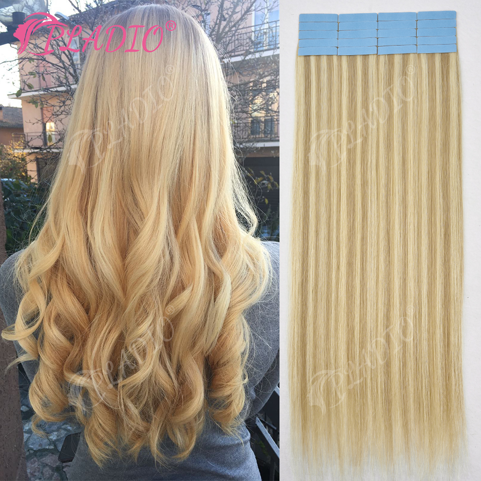 テープインヘアエクステンション人間の髪の色 P18-60 14-22 インチ 50 グラム 20 個スキン横糸シームレステープリアルレミーストレートヘア女性用