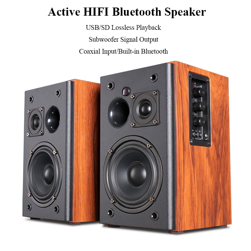 CHA2HIFI アクティブ スピーカー ワイヤレス Bluetooth 30W*2 出力パワー ブックシェルフ アクティブ コンピューター スピーカー デジタル同軸および USB 入力