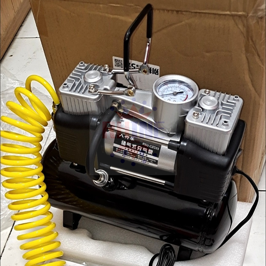 新品 2.5L/4L/6L 12V 220V ポータブルサイレントオイルフリーエアコンプレッサー車のタイヤインフレーターポンプ、家庭用利用可能