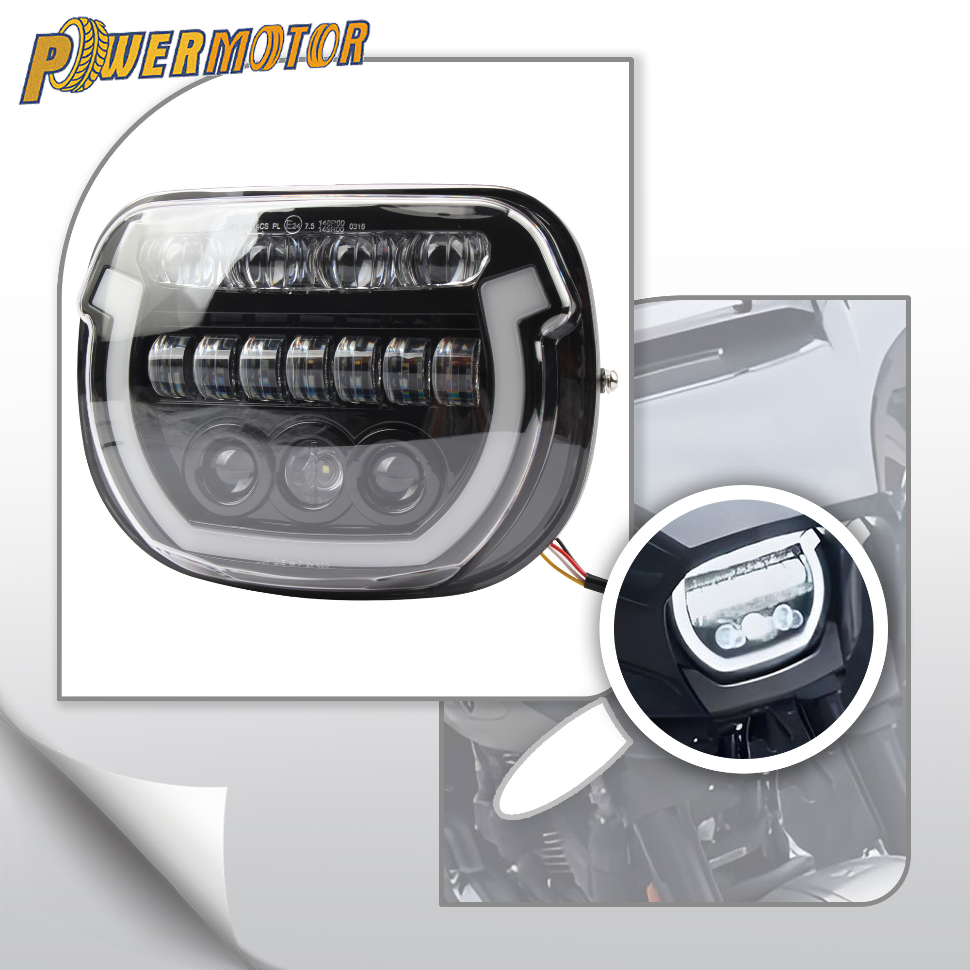for Harley Motorcycle LED Headlight High/Low Beam DRL for Touring Street Glide CVO/SE FLHXSE FLHX/I Moto Headlamp Replacement