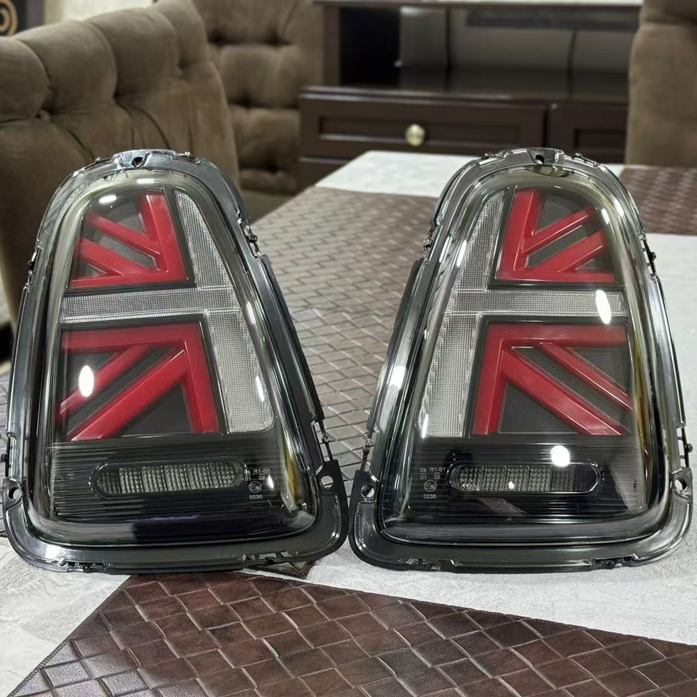 2 個のフル LED テールライト BMW ミニクーパー R56 R57 R58 R59 LCI 2007‑2013 JCW ユニオンジャックスタイルブレーキリバース Tun 信号ランプ