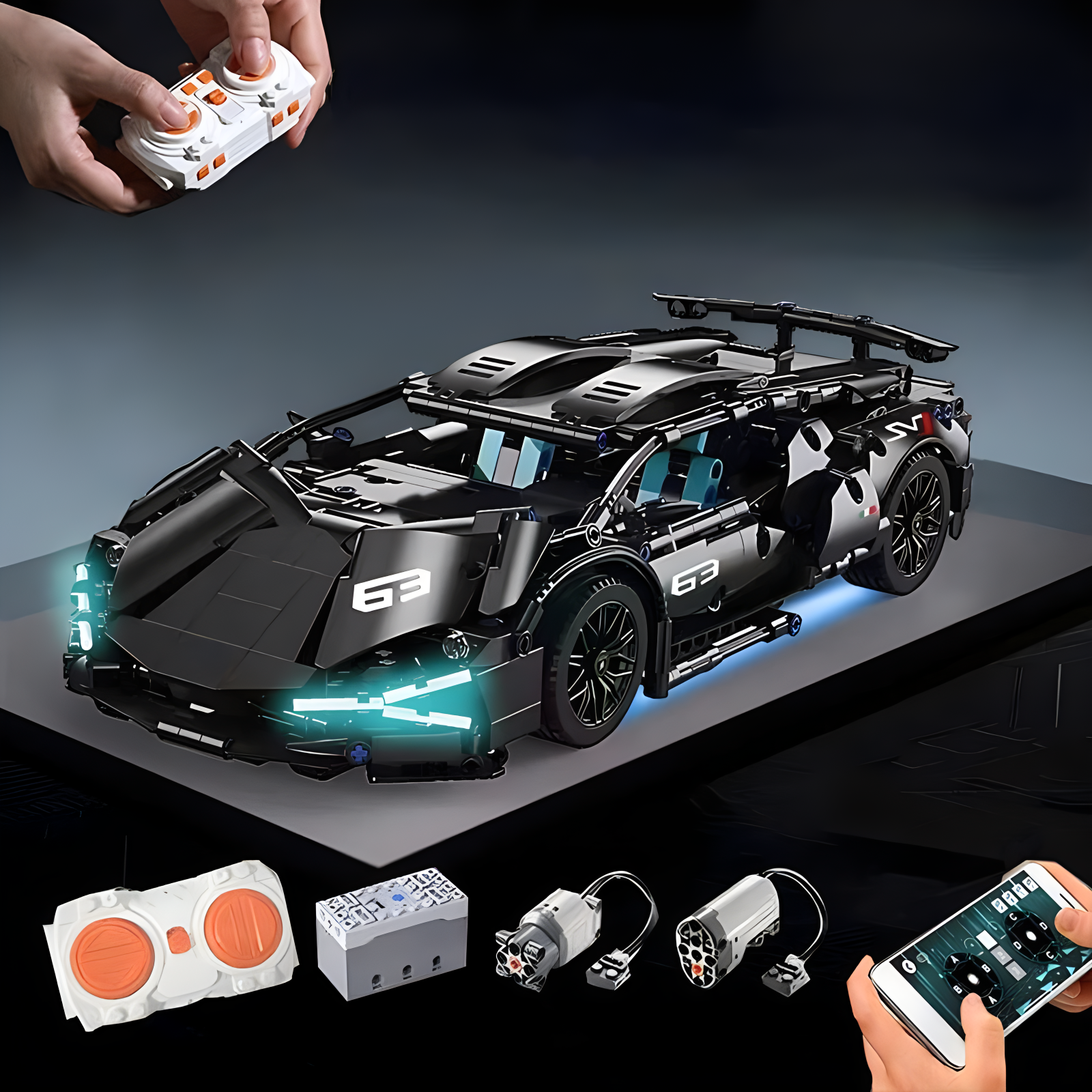 テクニカル レーシング スポーツ カー モデル ビルディング ブロック テクニック 大人 1:14 DIY スーパーカー レンガ パズル おもちゃ 子供 大人 ギフト (1280 顆粒)