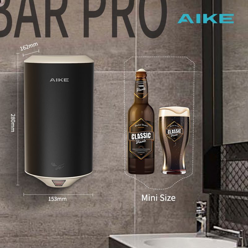 AIKE ハンドドライヤーコンパクトジェットエア自動ハンドドライヤーステンレス鋼スマートセンサー乾燥ハンドマシン浴室トイレ 1350 ワット