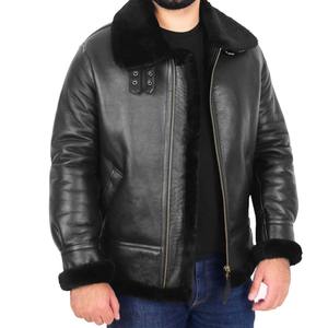Best-Selling Men's Reversible Leather Jacket—Comfortable, All-Black, Professional-Quality Wool, Breathable, Winter Style, Trendy Streetwear