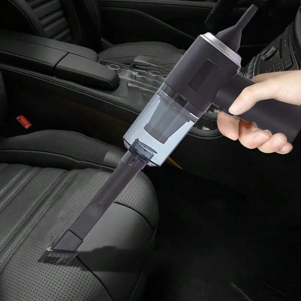 ポータブルワイヤレスハンドヘルド掃除機ハイパワーUSB充電家庭用車用軽量コードレス掃除機フィルター付き