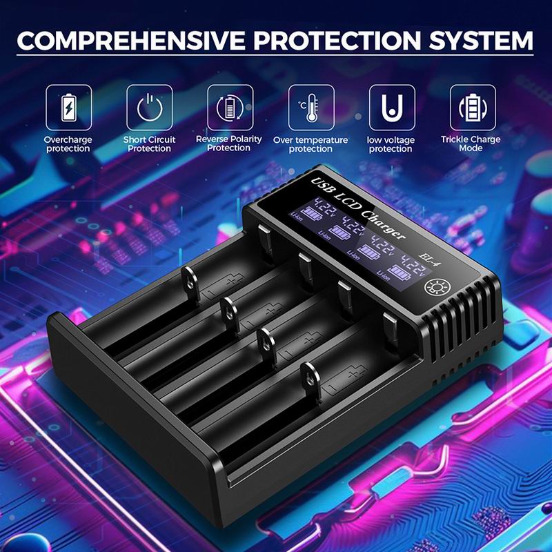 多機能 4 コンパートメントデジタルディスプレイ Lcd 18650 スマート充電器 3.7V リチウム電池 21700 急速充電器 1.2V ニッケル水素ニッケルカドミウム