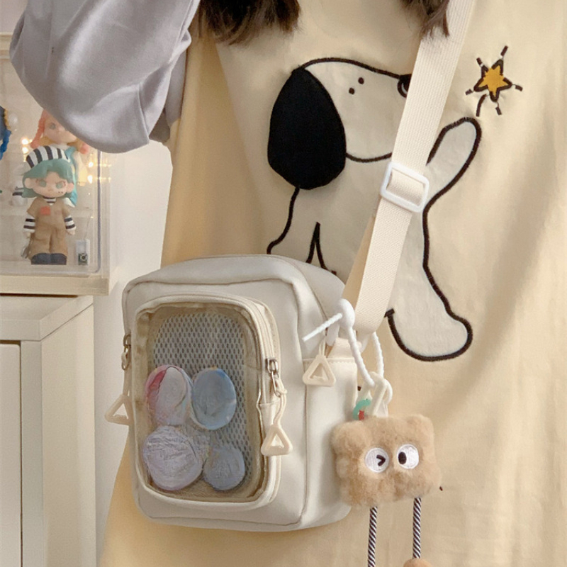 Y2K ミニ Itabag 女性韓国カジュアルクロスボディバッグ透明ポケット小さなショルダーバッグ財布と電話 Ita バッグ DIY バッグ