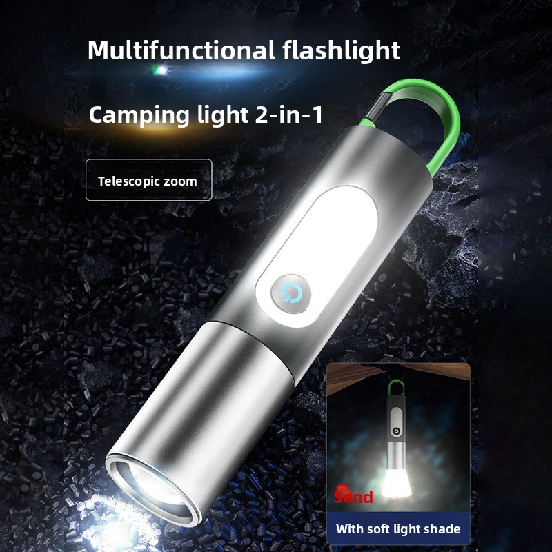 ミニ伸縮ズーム LED 懐中電灯、アルミ合金ホワイトフォーカストーチ、タイプ C 充電式ポータブル懐中電灯新到着