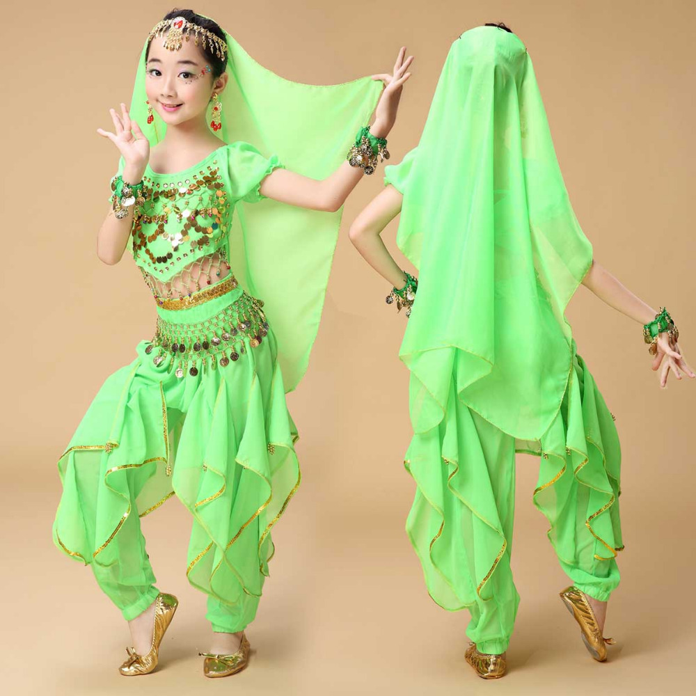 新しい 8 色のベリーダンス衣装セットオリエンタルダンス衣装女の子エジプトエジプトボリウッドインドベリーダンス子供のための
