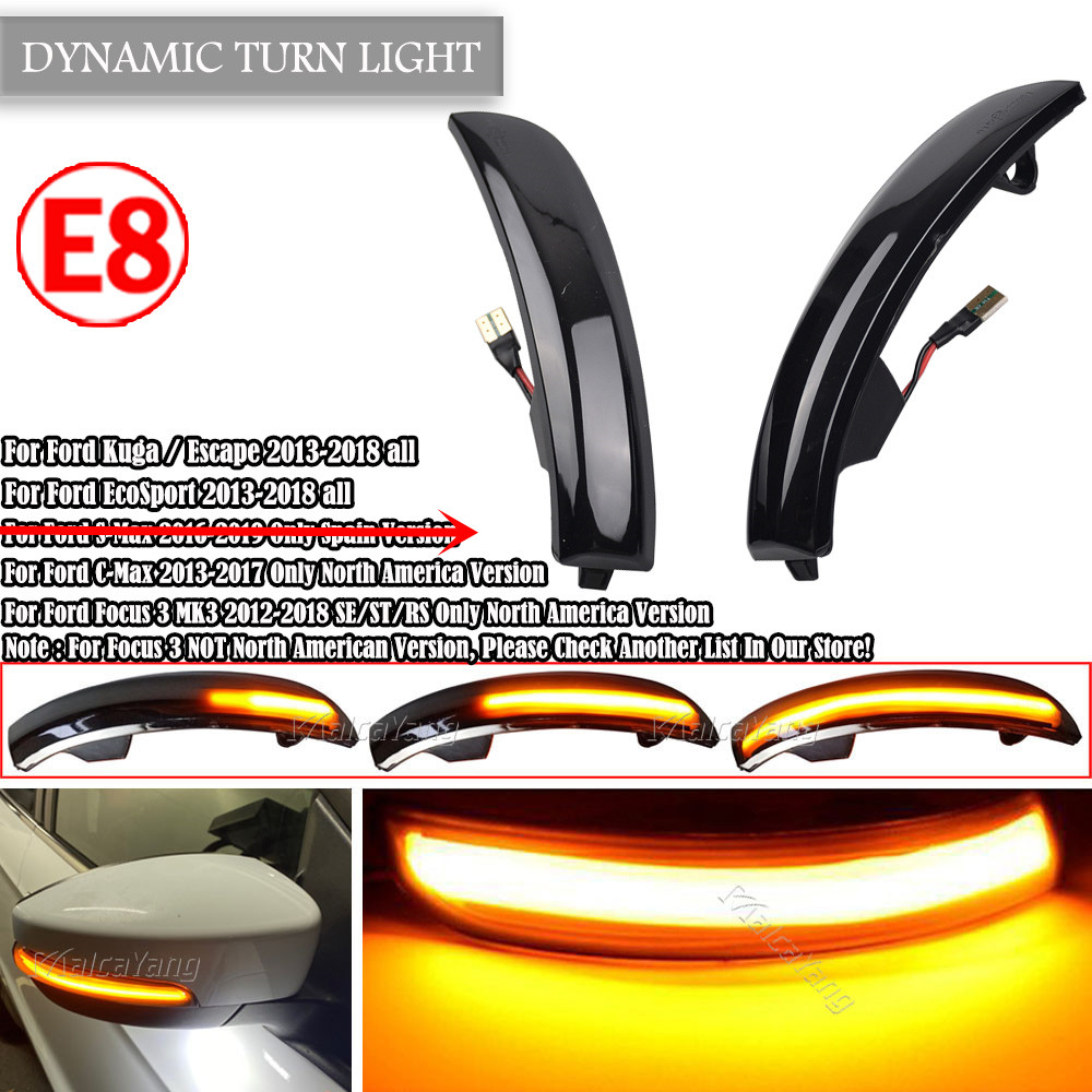 LED ミラーインジケーターシーケンシャルダイナミックウインカーターンシグナルライトフォード久我エスケープ Ecosport 2013 2014 2015 2016 2017 2018