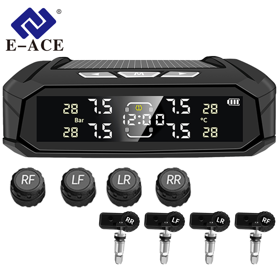 インテリジェントなタイヤ空気圧 ソーラー充電と USB 充電 4 輪同時表示付き HD LCD スクリーン TPMS 安全アラーム