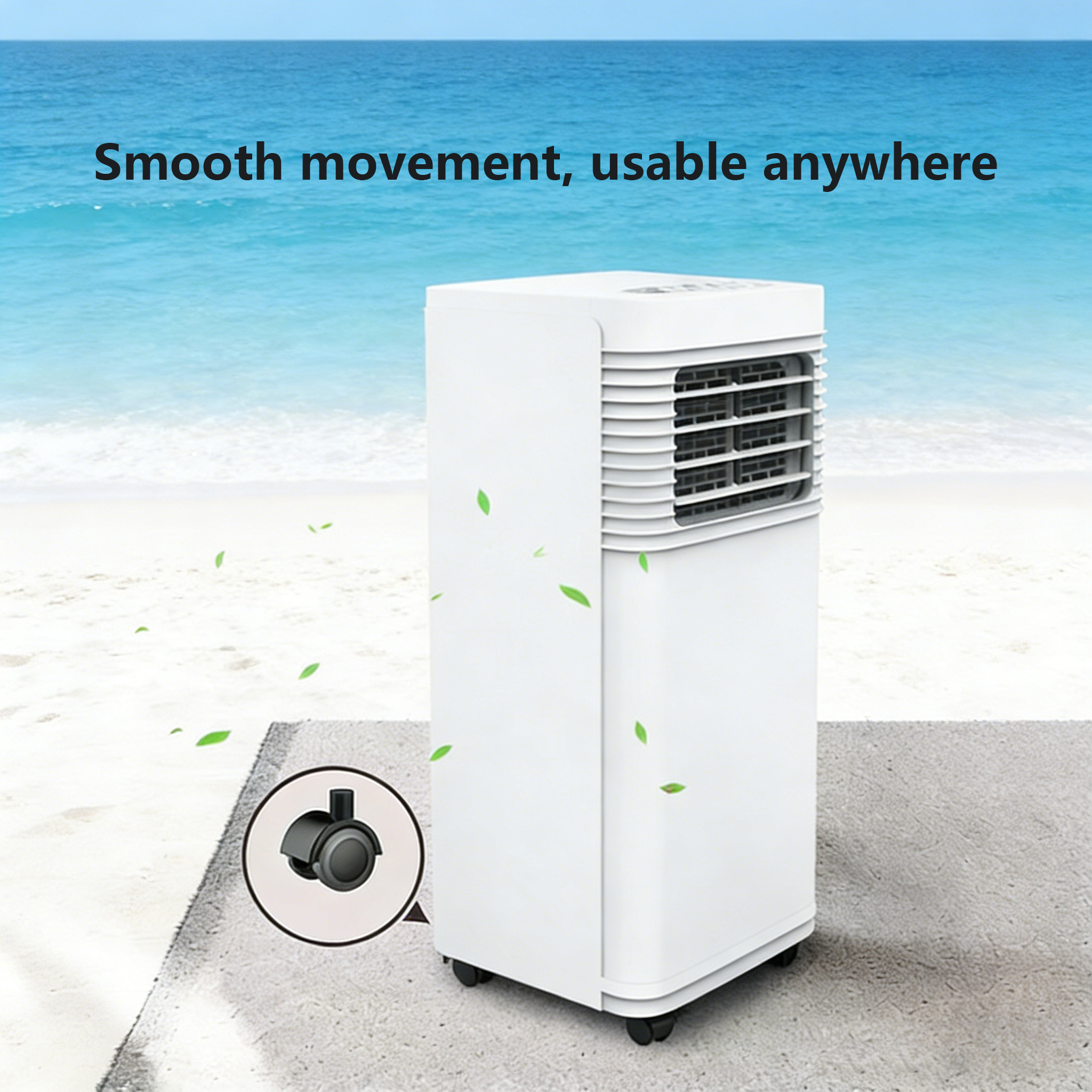 ポータブルエアコン 7000 BTU 220V 50Hz デュアル冷却加熱空気浄化除湿