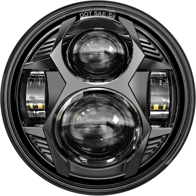 5.75 インチ LED ヘッドライト ハイ/ロービーム DRL 付き ホンダ ヤマハ ハーレー ダイナ スポーツスター ソフテイル FXST、FXSTB、FXSTC 5 3/4 インチヘッドランプ用。