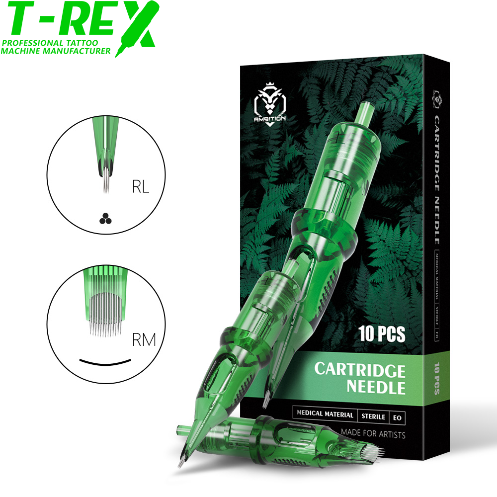 T-REX タトゥーカートリッジ滅菌安全針 RLRM タトゥーロータリーペンラウンドライニング 0.25 ミリメートル 0.3 ミリメートル 0.35 ミリメートル