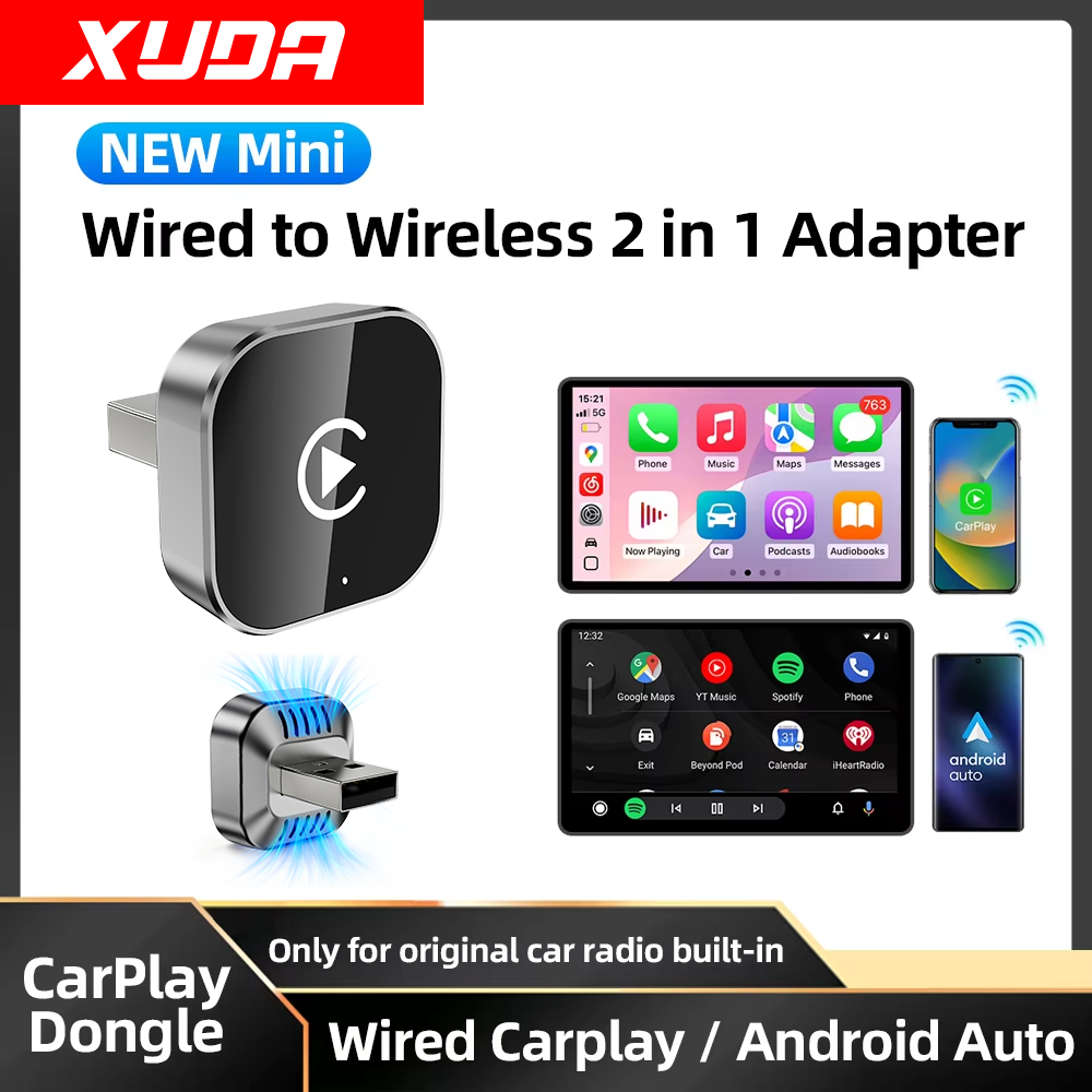 XUDA Carplay Android Auto ワイヤレス アダプター スマート AI ボックス 車 OEM 有線 Android Auto からワイヤレス USB ドングル トヨタ ボルボ用