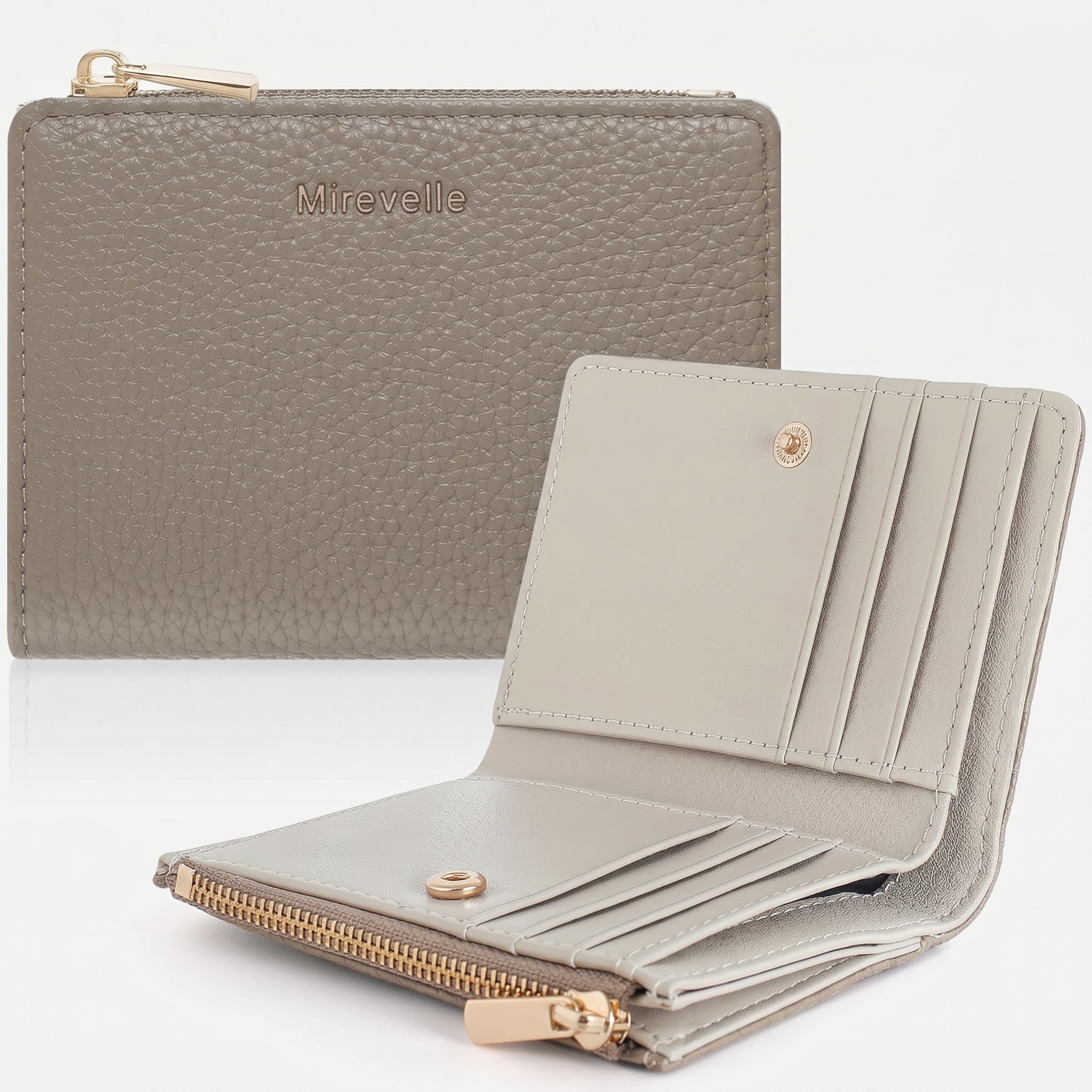 RFID ブロッキングペブルレザー女性スリム財布二つ折りジッパー小銭入れポケットクレジットカードホルダーマルチスロットレディースデイリーギフト