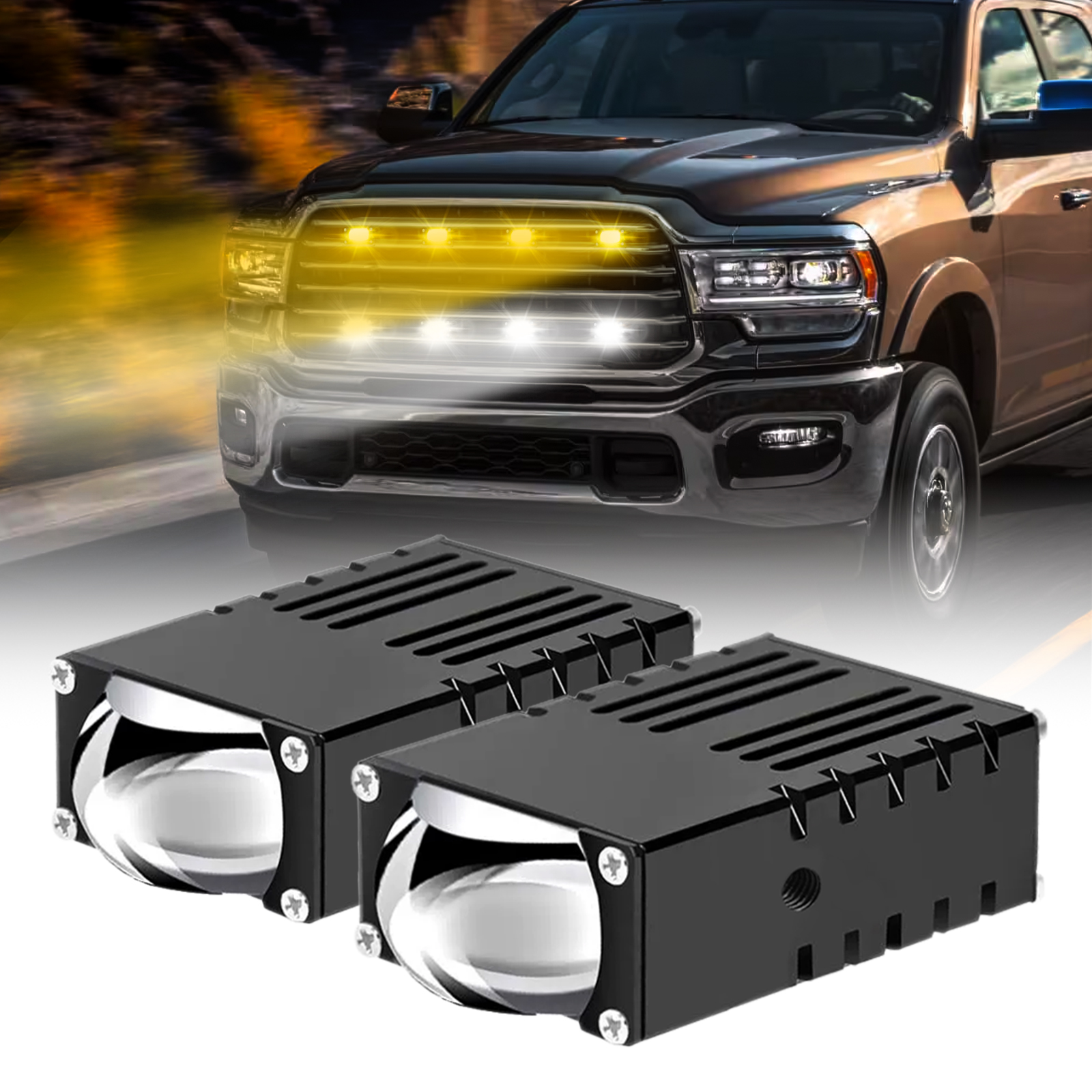 超高輝度グリルドライビングライト、車/トラック/オフロード/UTV/ATV/オートバイ用ミニプロジェクターフォグランプ、スリムLEDバー、ハイロービーム