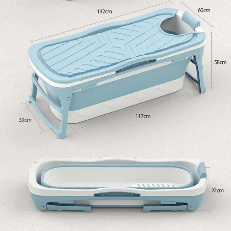 大人の家庭用折りたたみ浴槽快適な全身浴槽ポータブルバスバケツ肥厚プラスチックバスバレルアームレスト付き GM