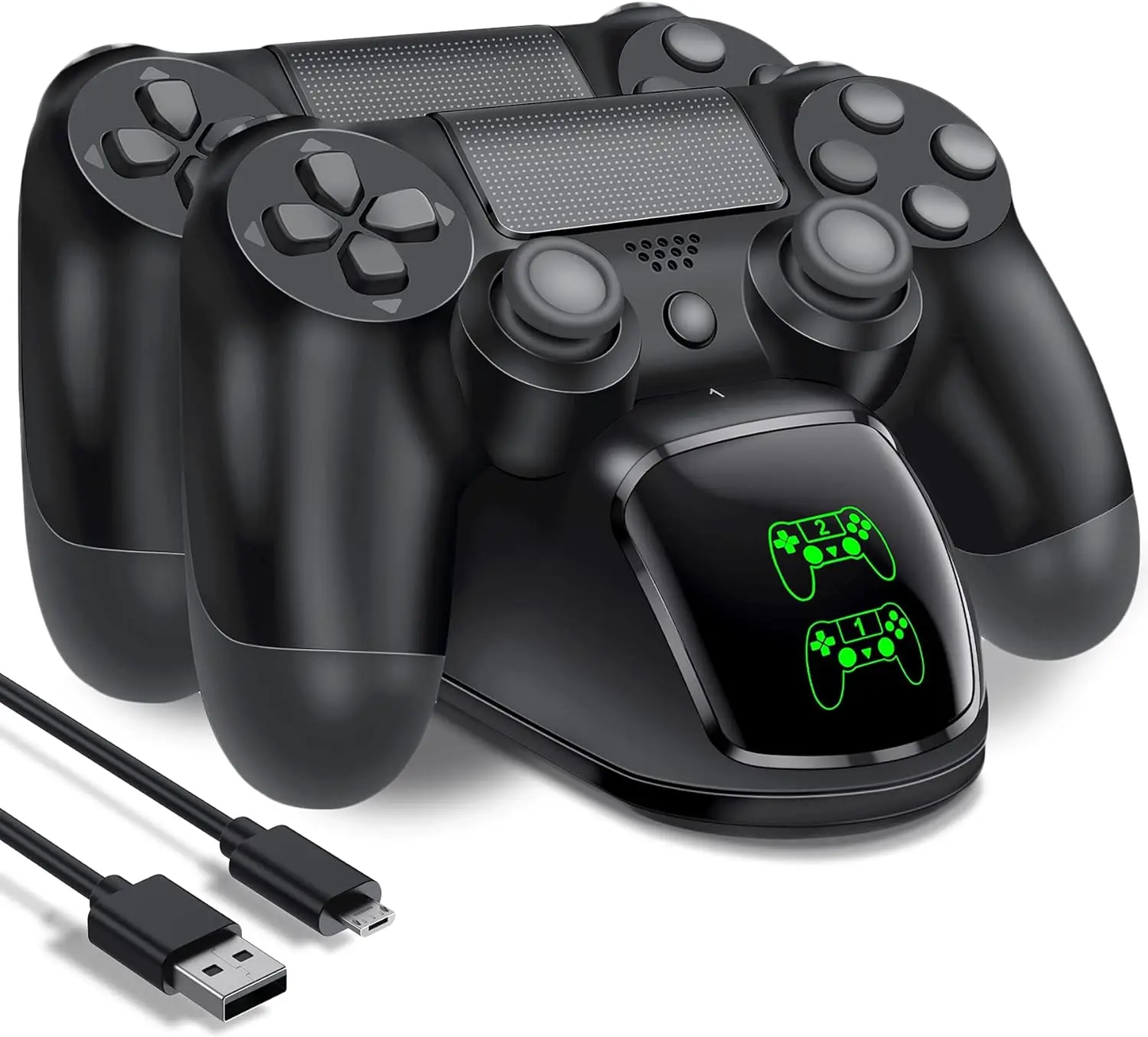 PS4用デュアル充電ポートドックTP4-889、充電インジケーターライト付き