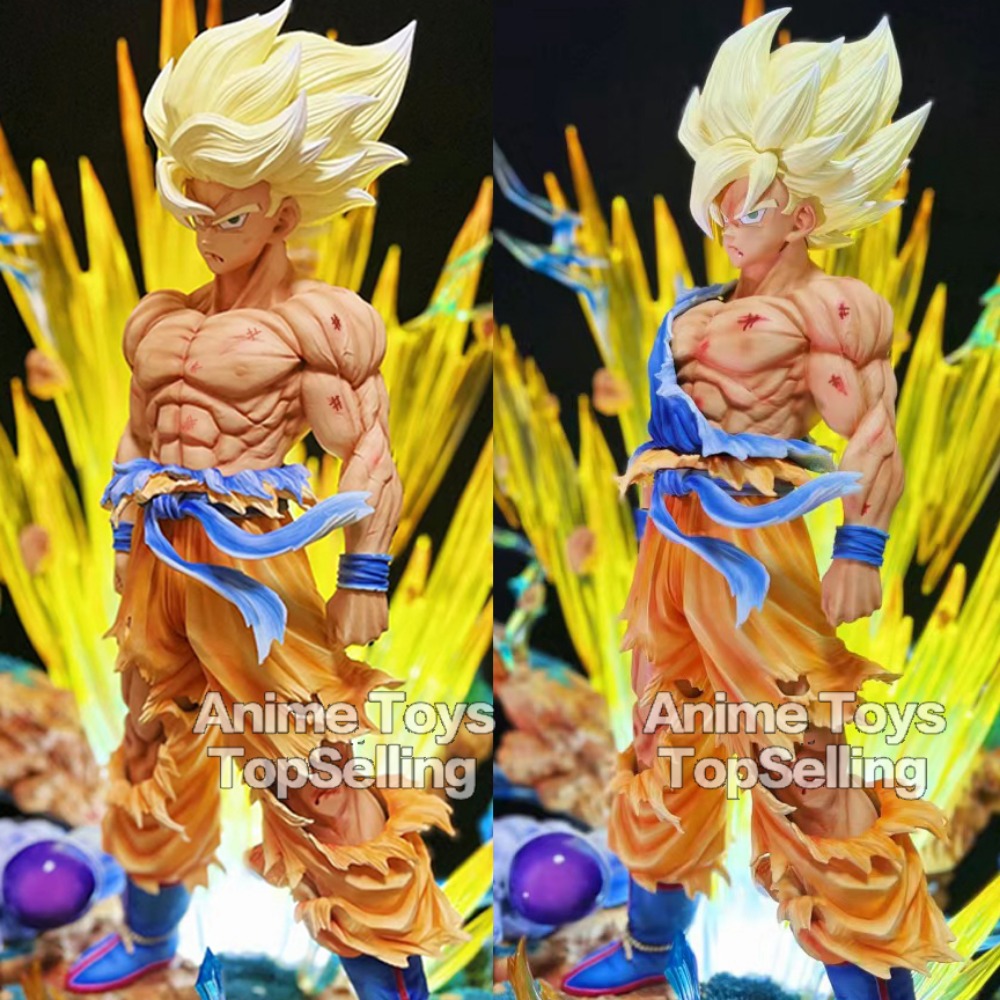 28 センチメートルドラゴンボール Z フィギュア悟空アニメフィギュア最初の超サイヤ人 Gk 血液コーティング悟空 PVC モデルおもちゃ人形グッズギフト