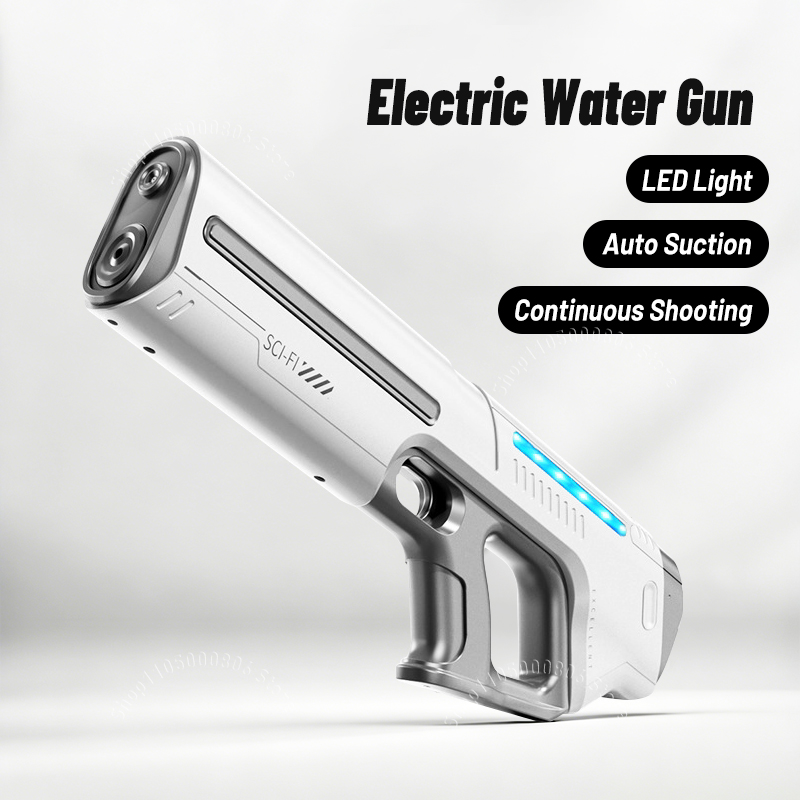 電動水鉄砲自動吸引 LED ライト連続撮影高圧夏のビーチプールウォーターブラスターのおもちゃ大人子供のため