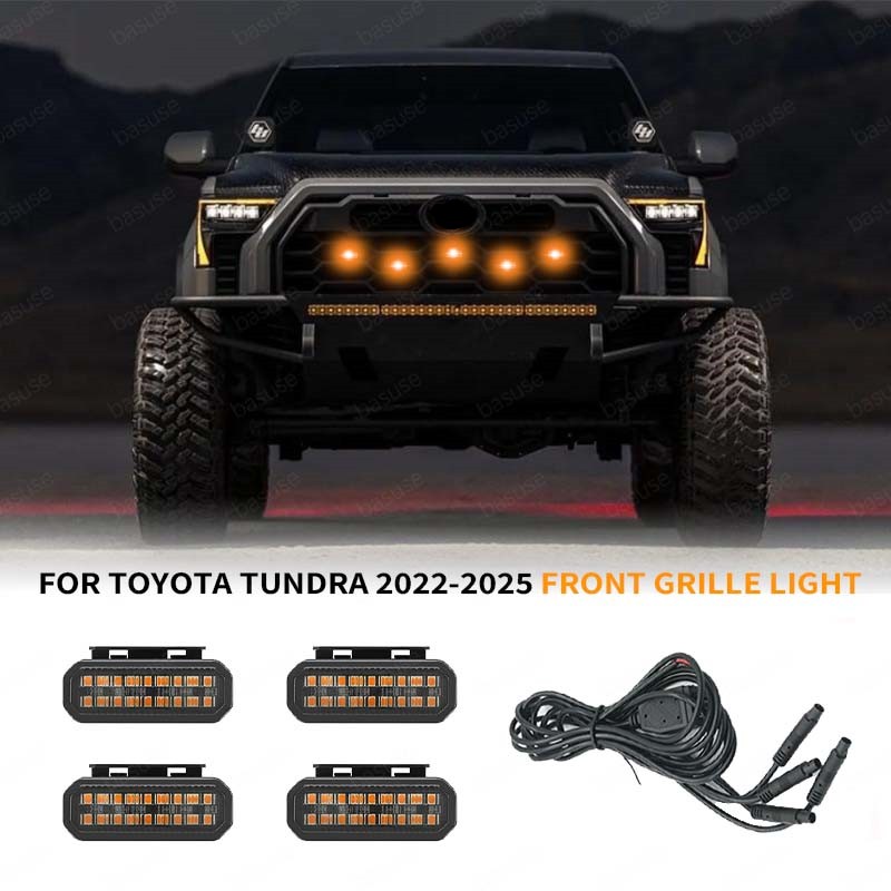 Beusfirts 18LED フロントグリルライトトヨタタンドララプター/TRD DRL/運転/ポジションライト 2022-2025 車のデイタイムランニングライト