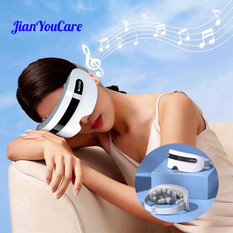 JianYouCare ポータブルスマート電気アイマッサージャー振動目の疲労を和らげるくま除去デバイススチーム睡眠マッサージ