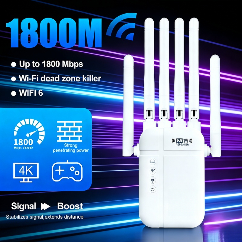 ワイヤレス WiFi リピーター ルーター AP 信号増幅器、高速 WiFi 信号ブースター エクステンダー 10000 平方フィートの広いカバーエリア