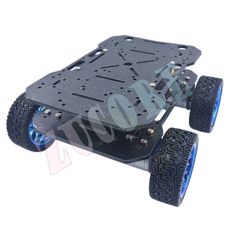 520 370 DC ギアモーター 4 輪 4WD ロボットスマートカーシャーシキットエンコーダモーター障害物回避ロボットキットスマートカーシャーシ