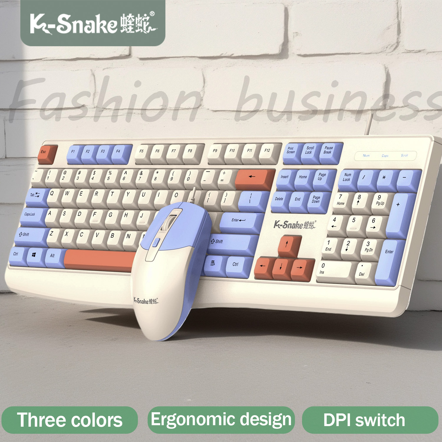 K-snake KM300 有線キーボードとマウス セット USB 人間工学に基づいたデスクトップ ラップトップ キーボードとマウス ホーム オフィス